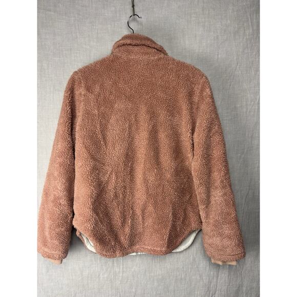 Faherty Women’s Eldridge Pink Sherpa Jacket Small High Pile - Picture 5 of 10